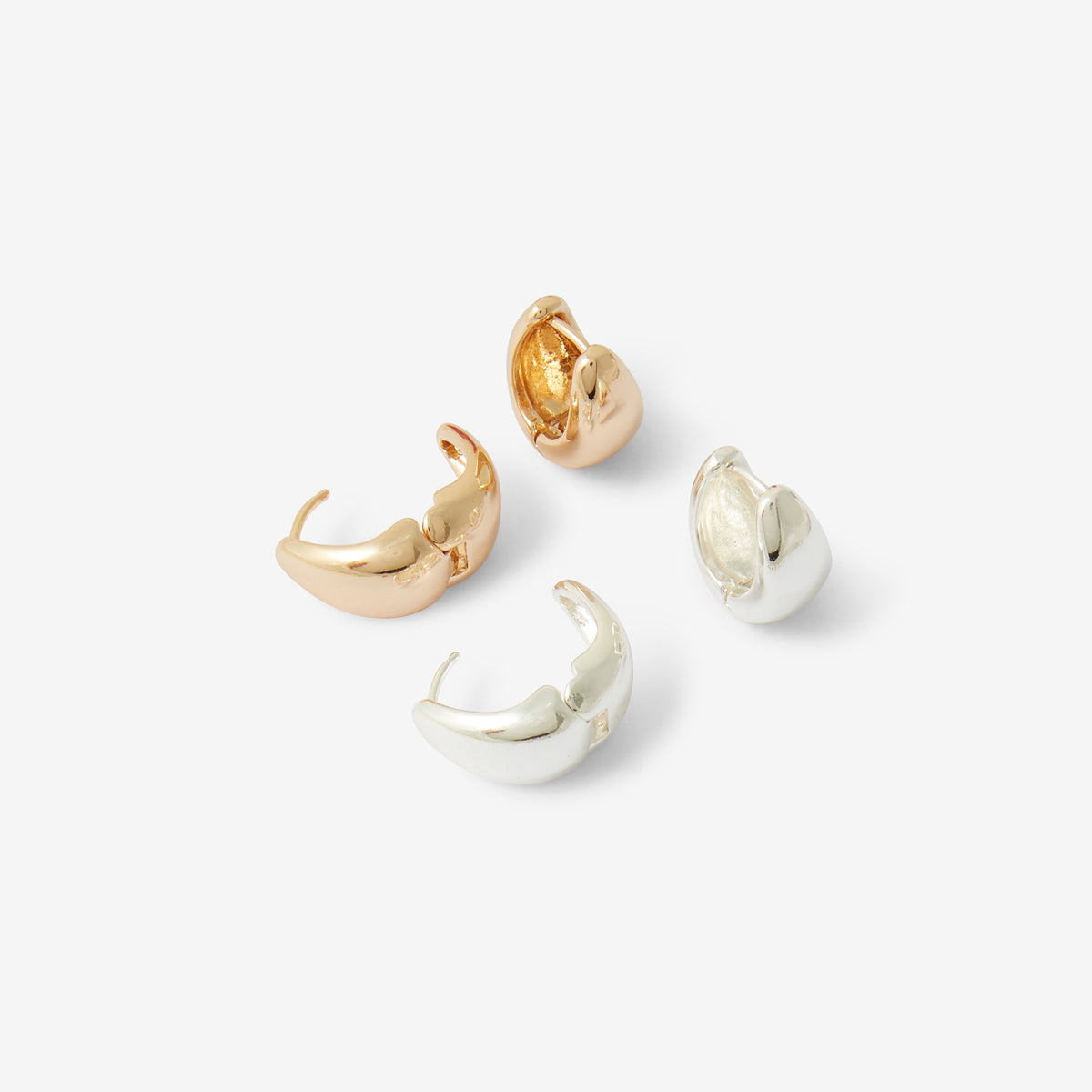 Set de 2 petites créoles gouttes articulées