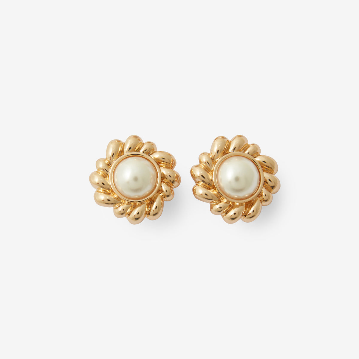 Boucles d'oreilles à clips perle nacré et doré