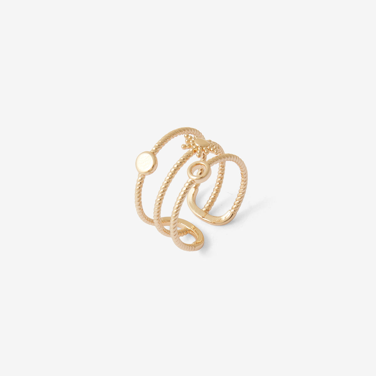Bague 3 rangs avec soleil