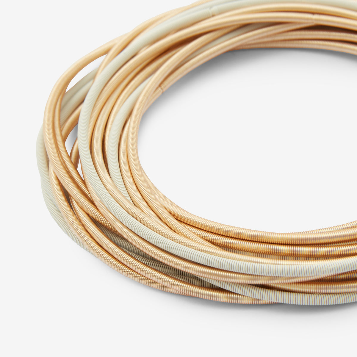Set x20 bracelets ressorts dorés et ivoire
