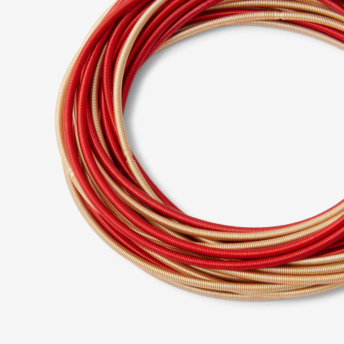 Set de 20 bracelets ressorts rouge et doré