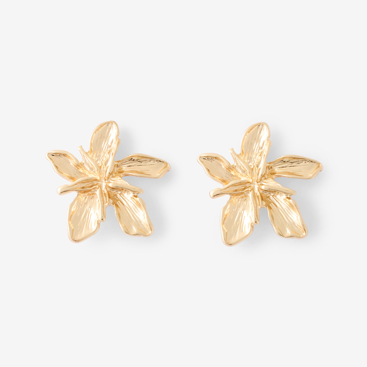 Boucles d'oreilles fleurs dorées