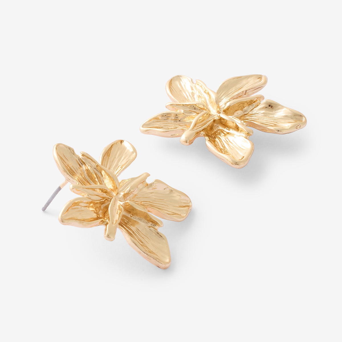 Boucles d'oreilles fleurs dorées