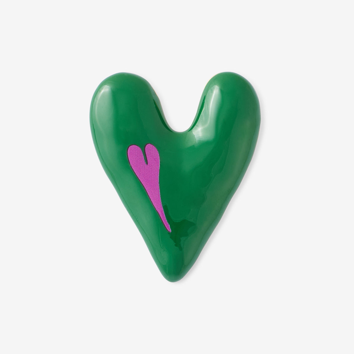 Broche cœur vert