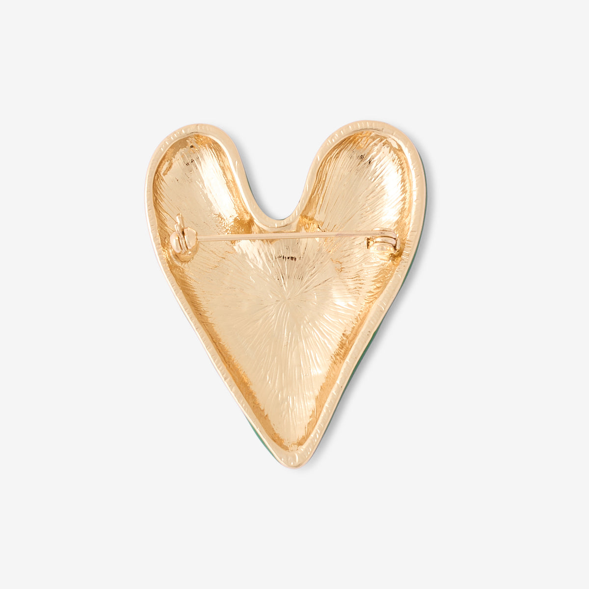 Broche cœur vert