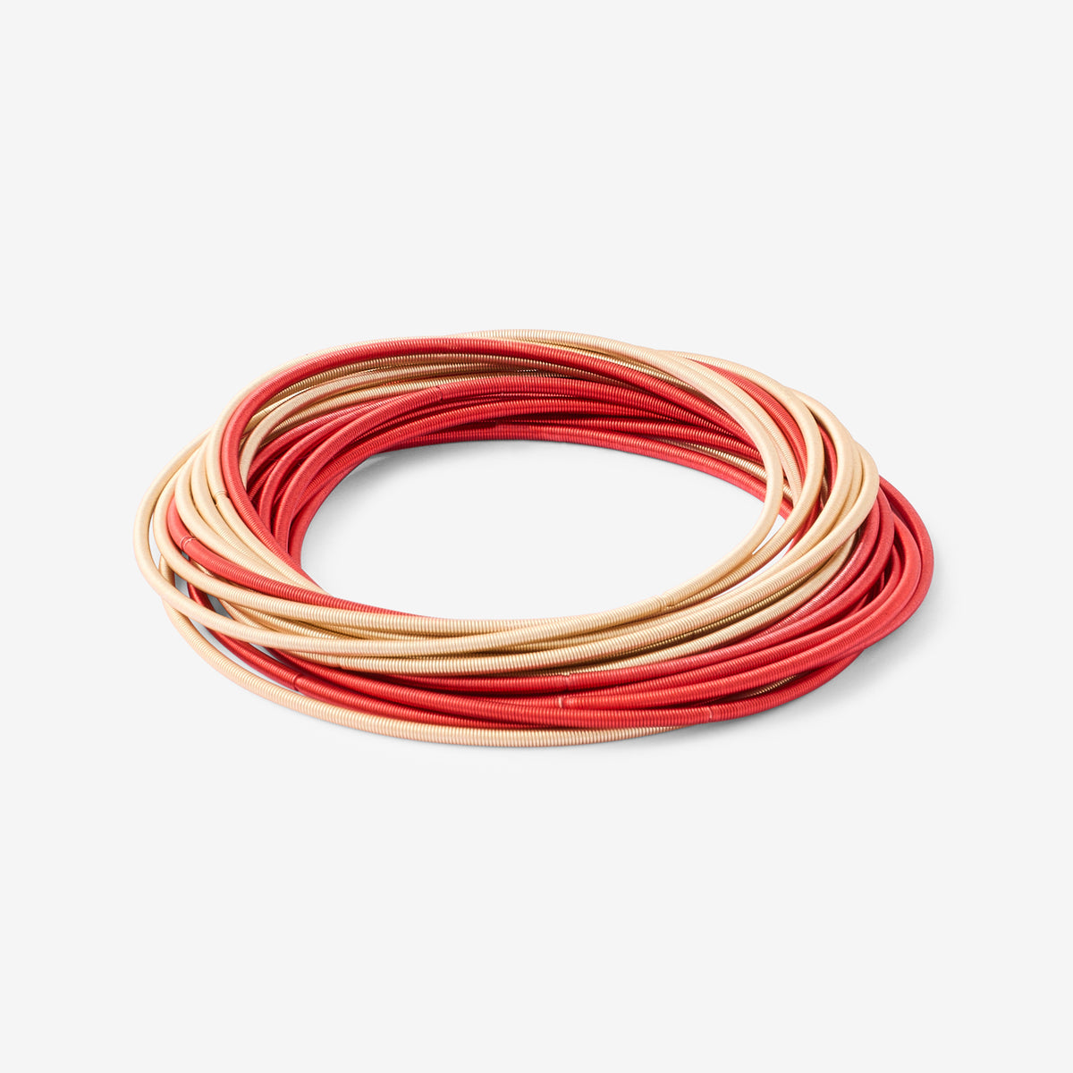 Set de 20 bracelets ressorts rouge et doré