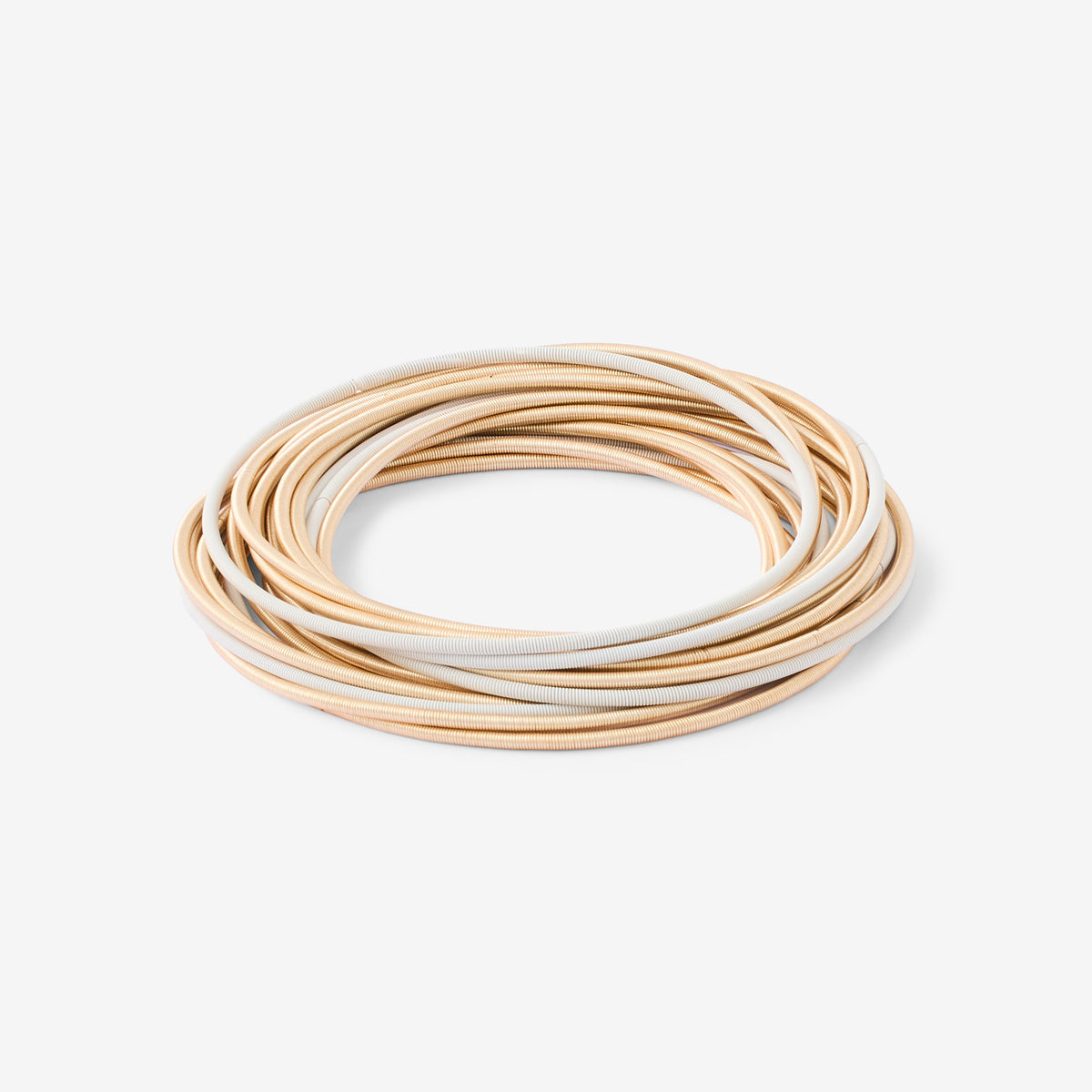 Set x20 bracelets ressorts dorés et ivoire