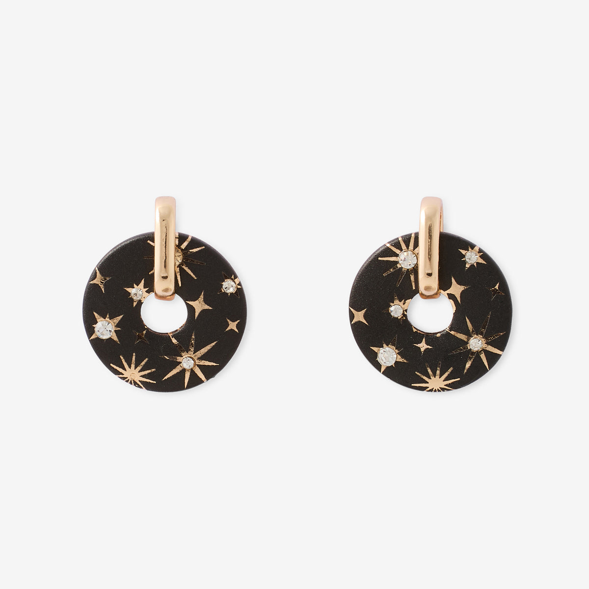 Boucles d'oreilles rondes Balagane imprimé étoiles