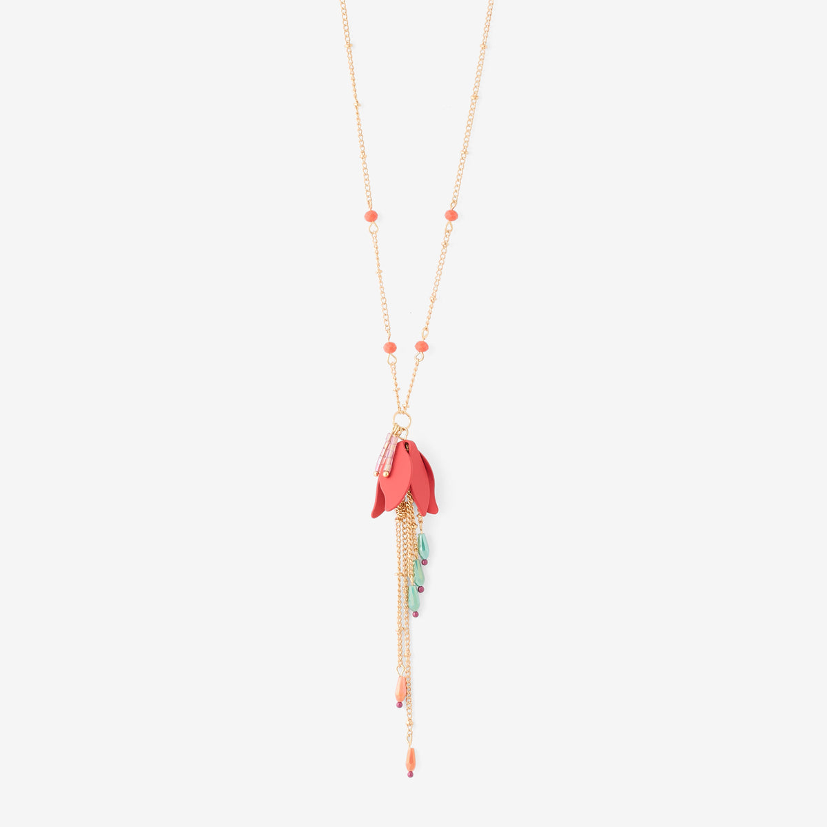Sautoir pendentif fleurs