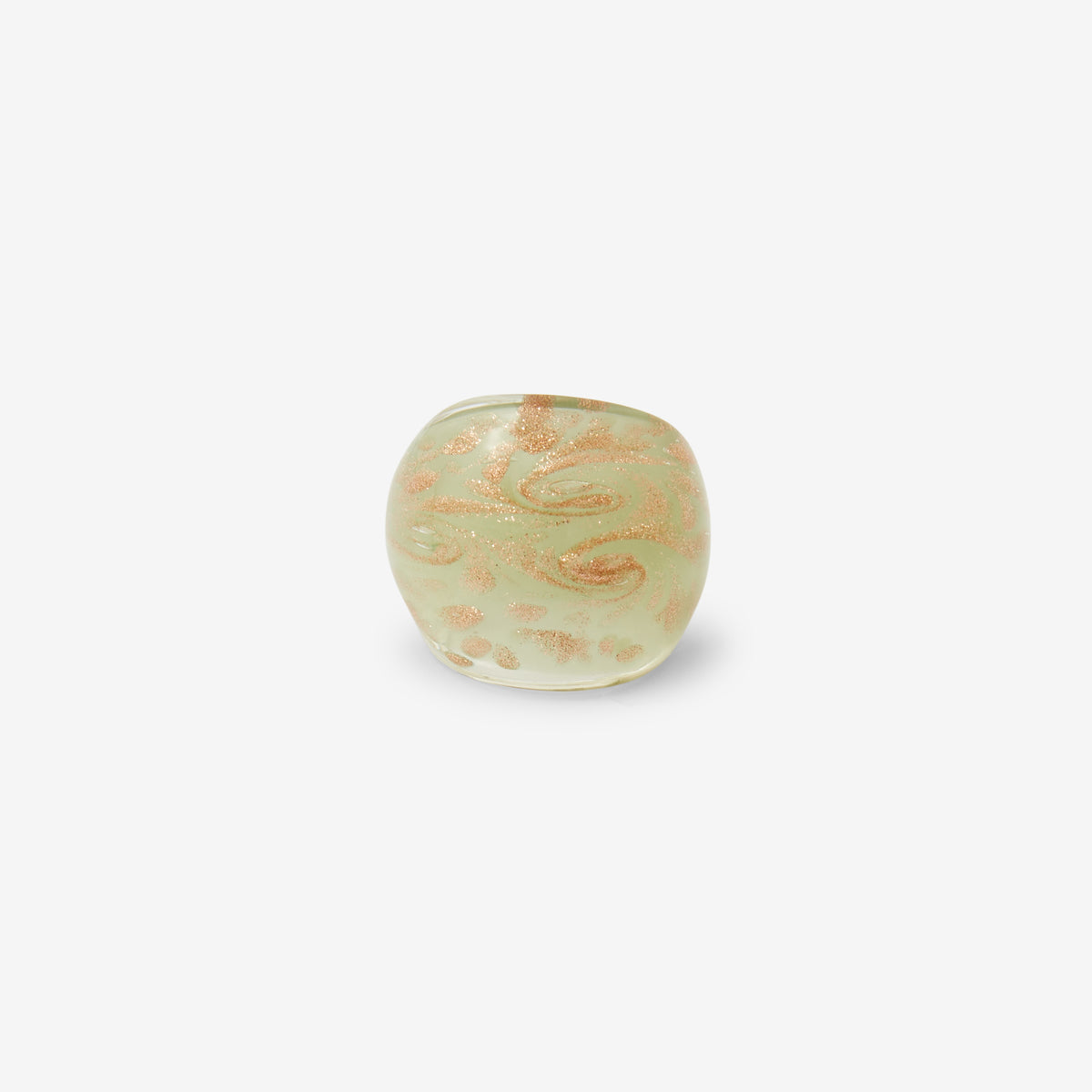 Grosse bague en verre vert aqua