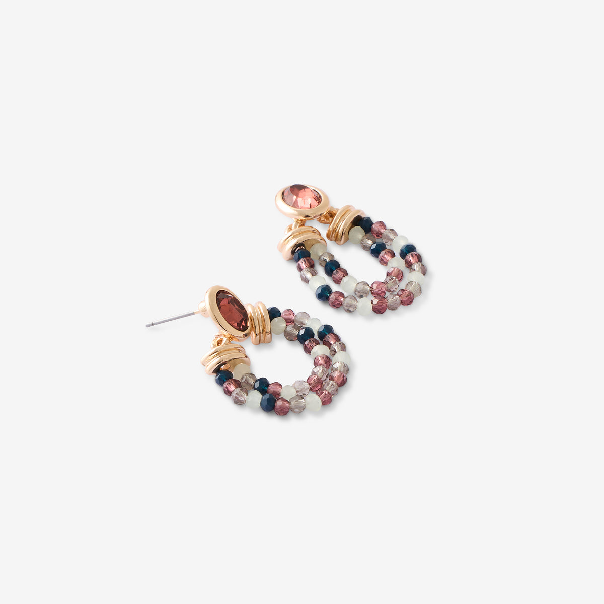 Boucles d'oreilles ovales avec perles à facettes