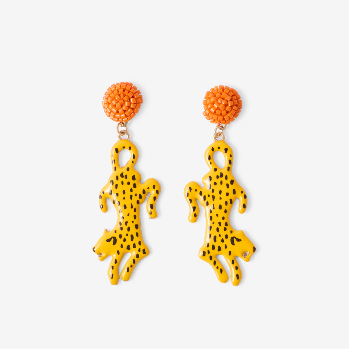 Boucles d'oreilles léopard jaune
