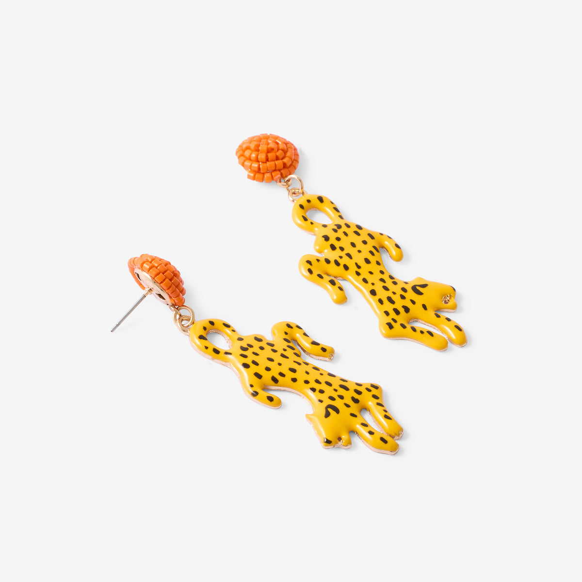 Boucles d'oreilles léopard jaune