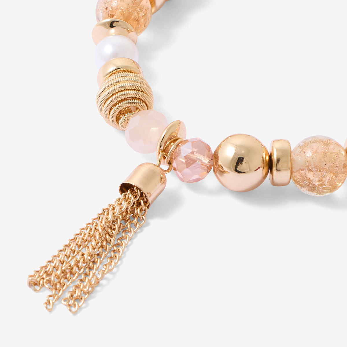 Bracelet à perles fantaisie dorées