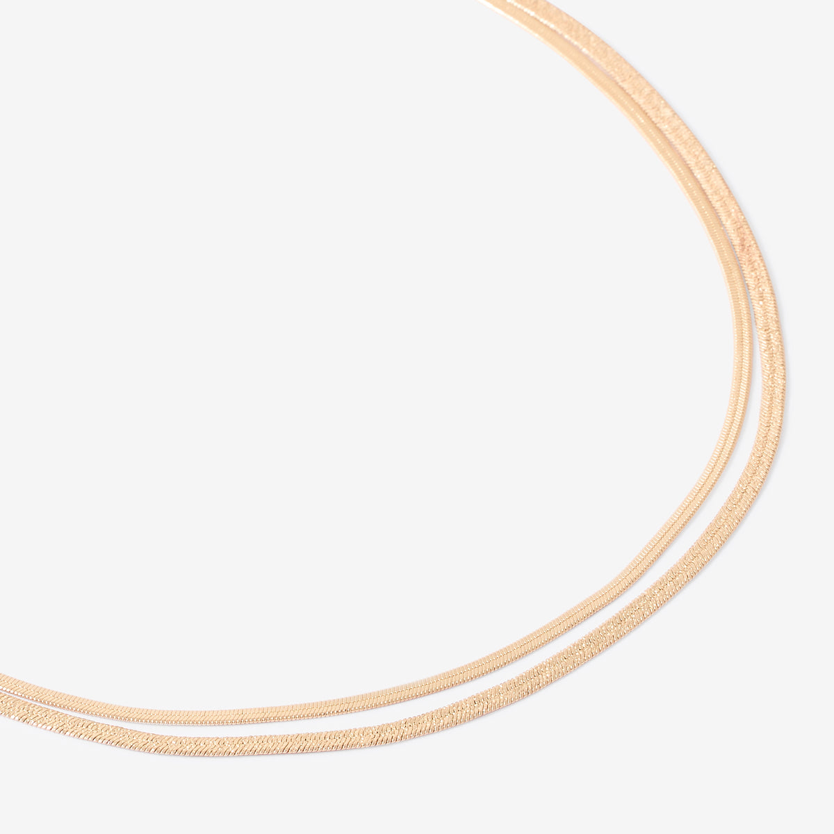 Set de 2 colliers chaîne miroir et sablé dorés