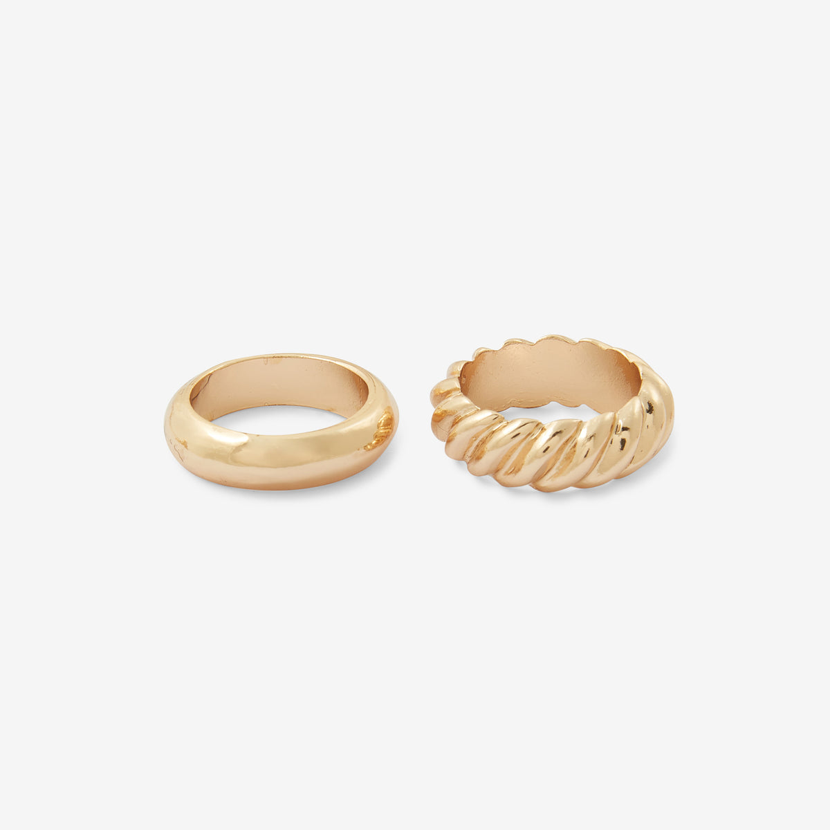 Set de 2 bagues dorées