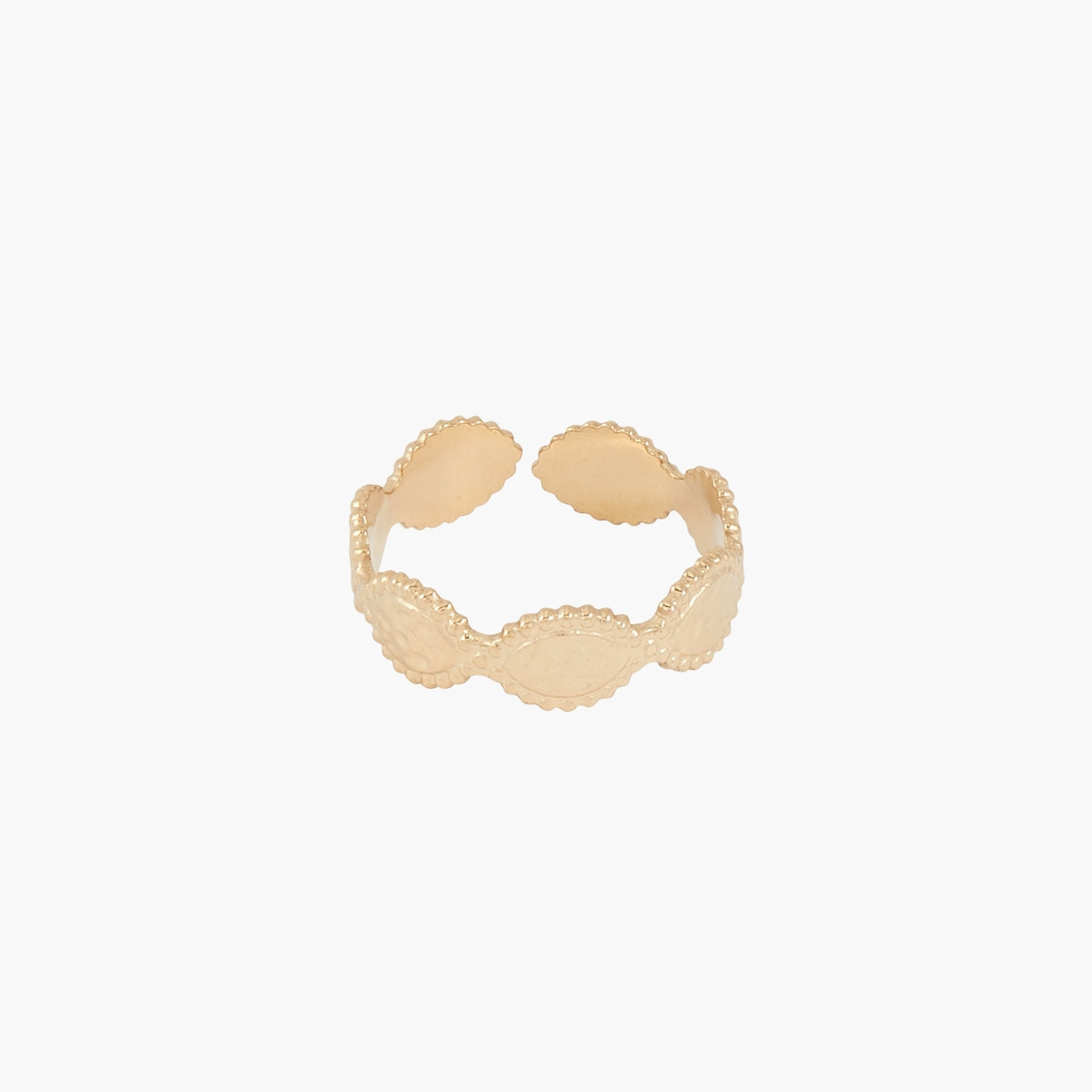 Bague martelée acier Inoxydable doré