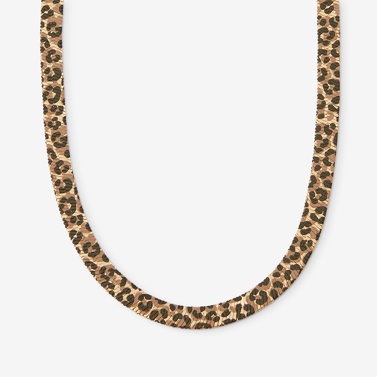Collier Balagane chaine serpent imprimée léopard marron