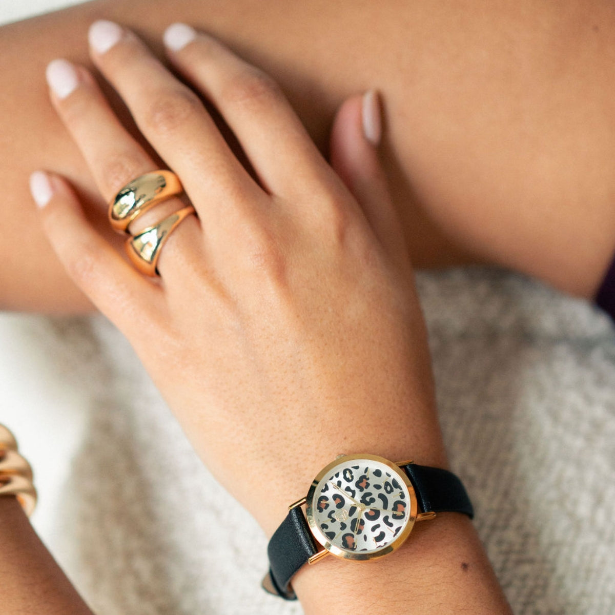 Set x2 bagues épaisses dorées