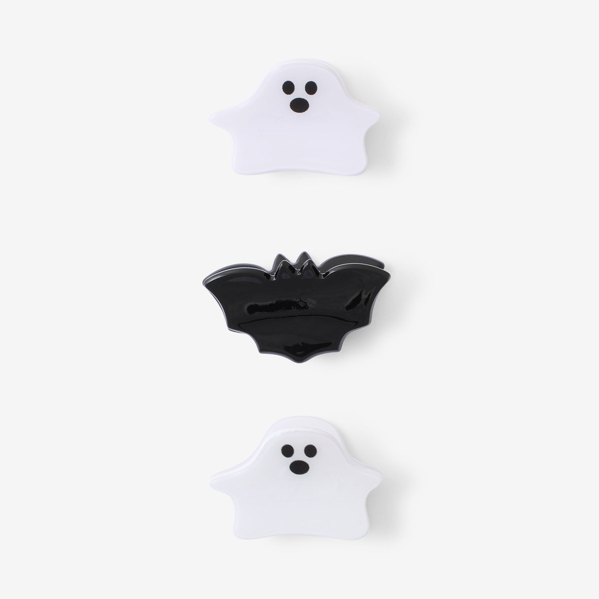 Set de 2 petites pinces à cheveux fantôme et chauve souris