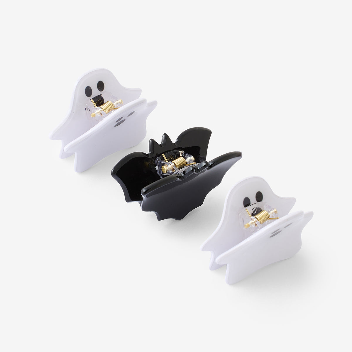 Set de 2 petites pinces à cheveux fantôme et chauve souris