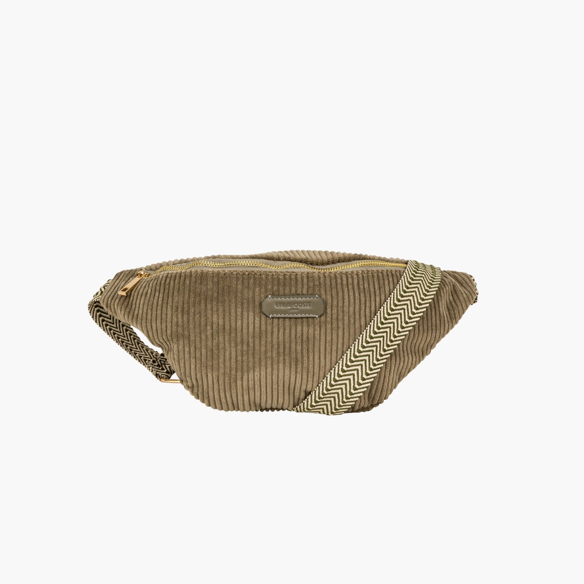 Sac banane textile côtelé kaki