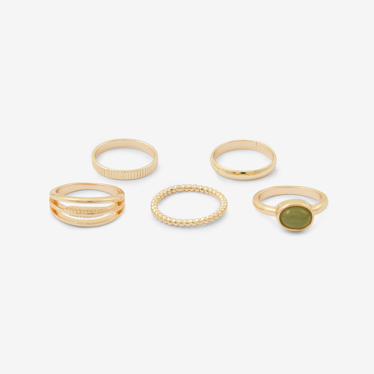 Set x5 bagues avec pierre d'Aventurine