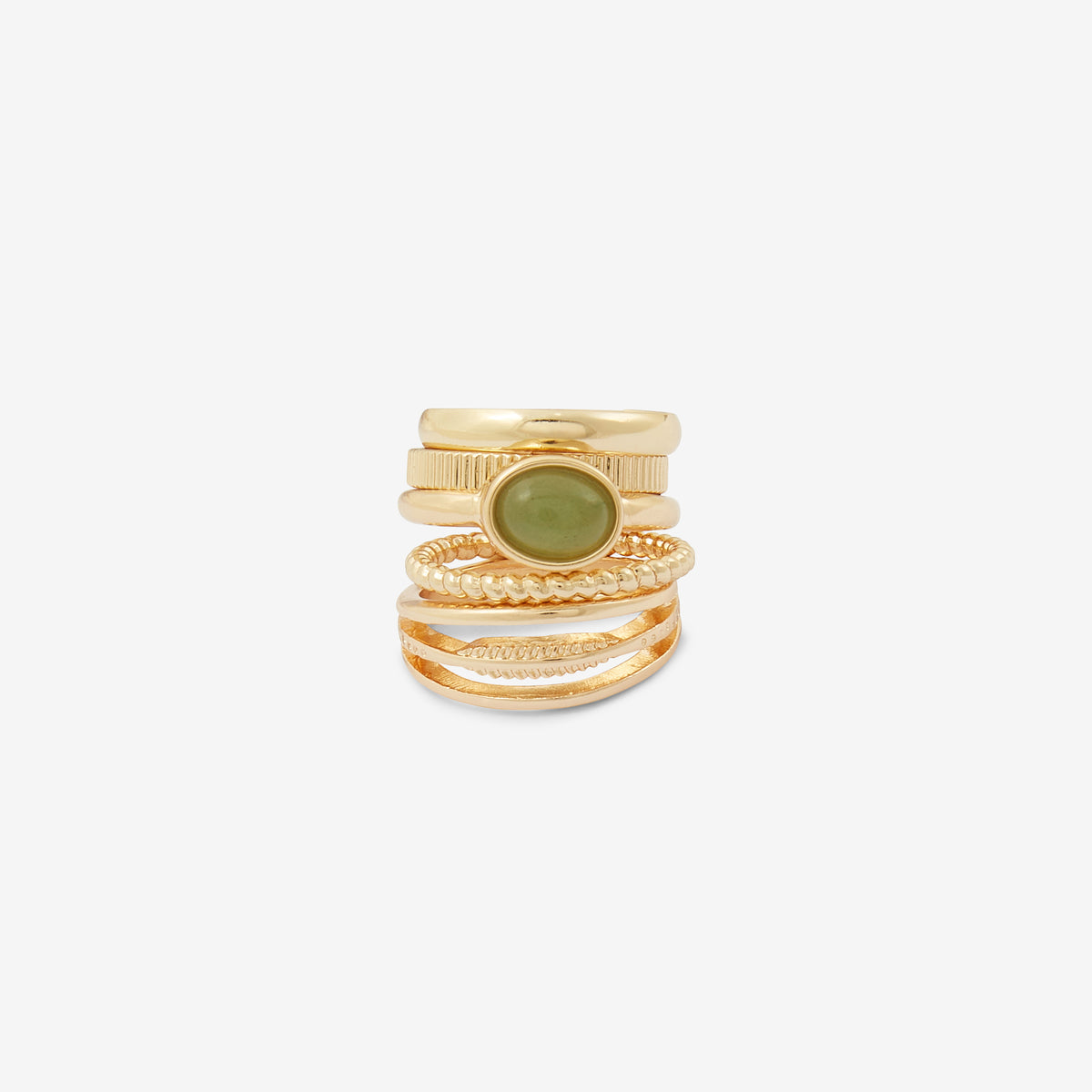 Set x5 bagues avec pierre d'Aventurine