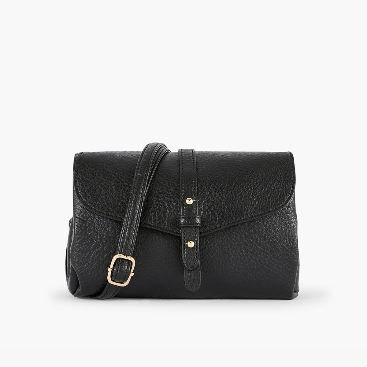 Sac à bandoulière effet grainé noir