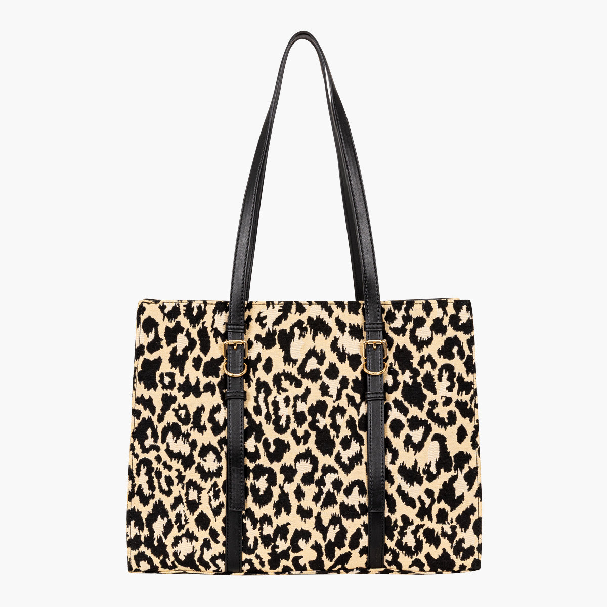Cabas en toile motif léopard