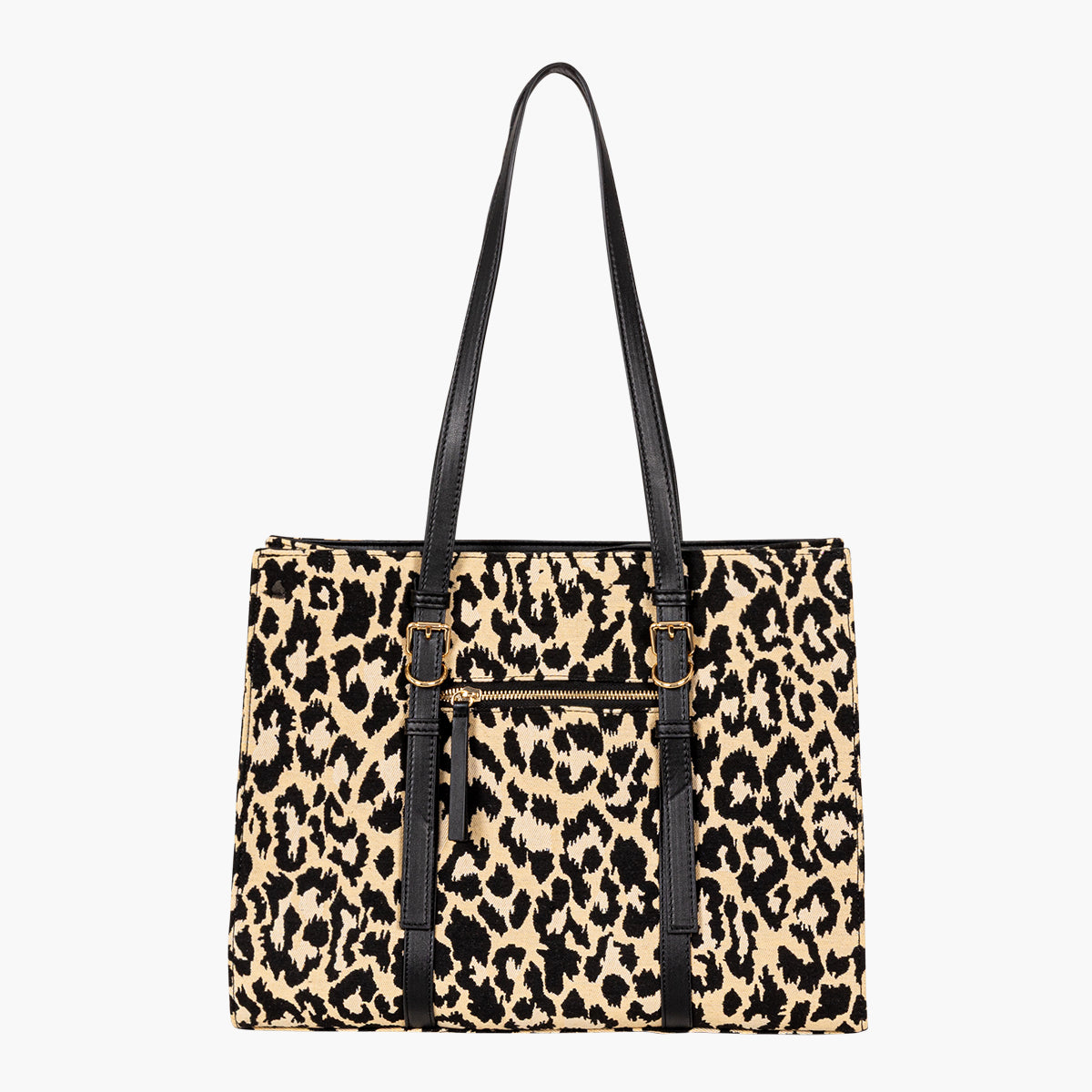Cabas en toile motif léopard