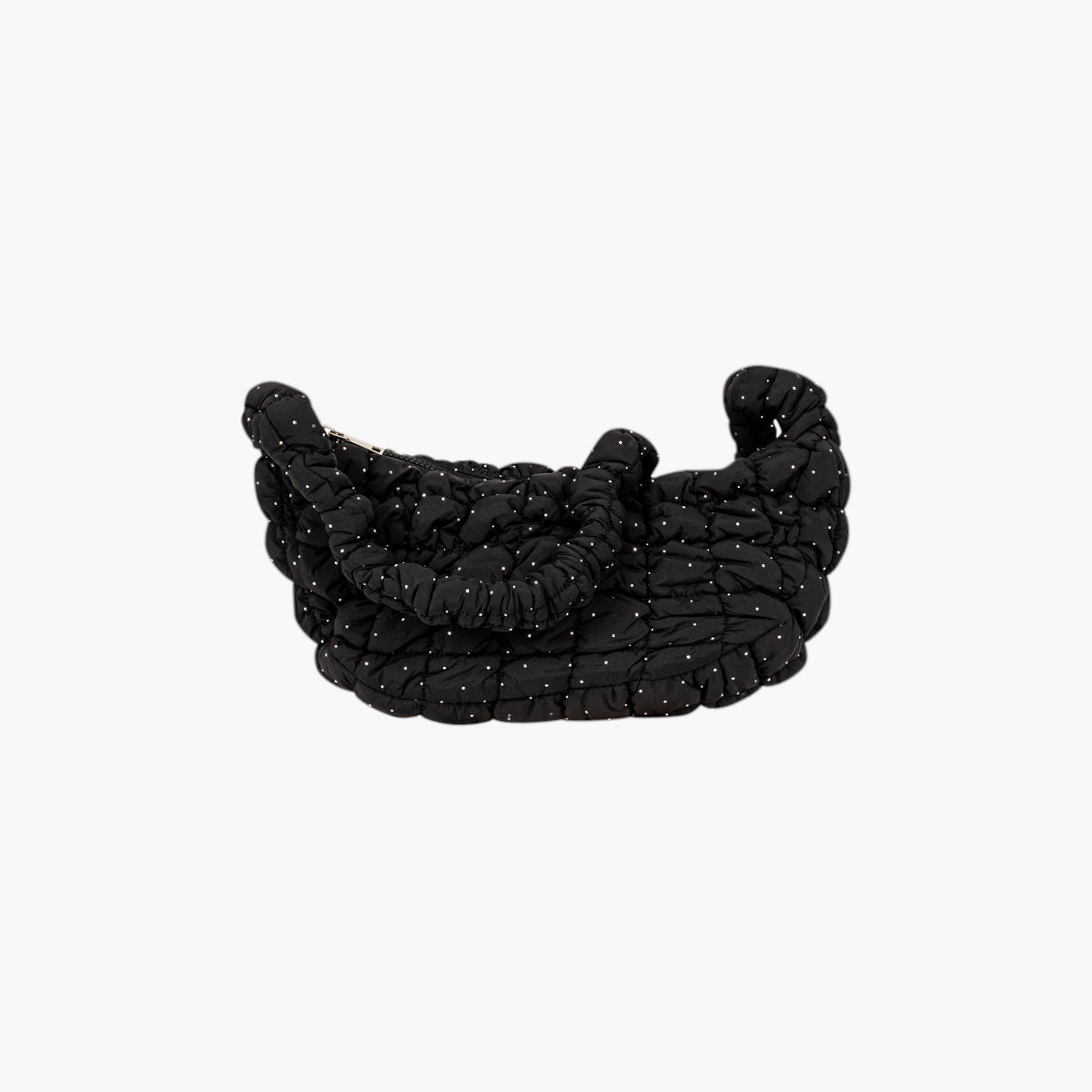 Sac hobo noir matelassé à strass