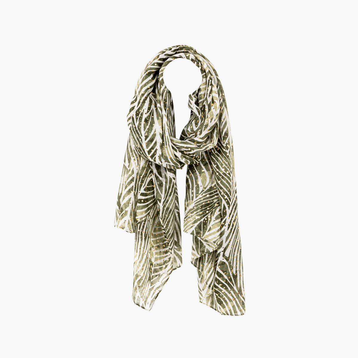 Foulard motif feuillage vert