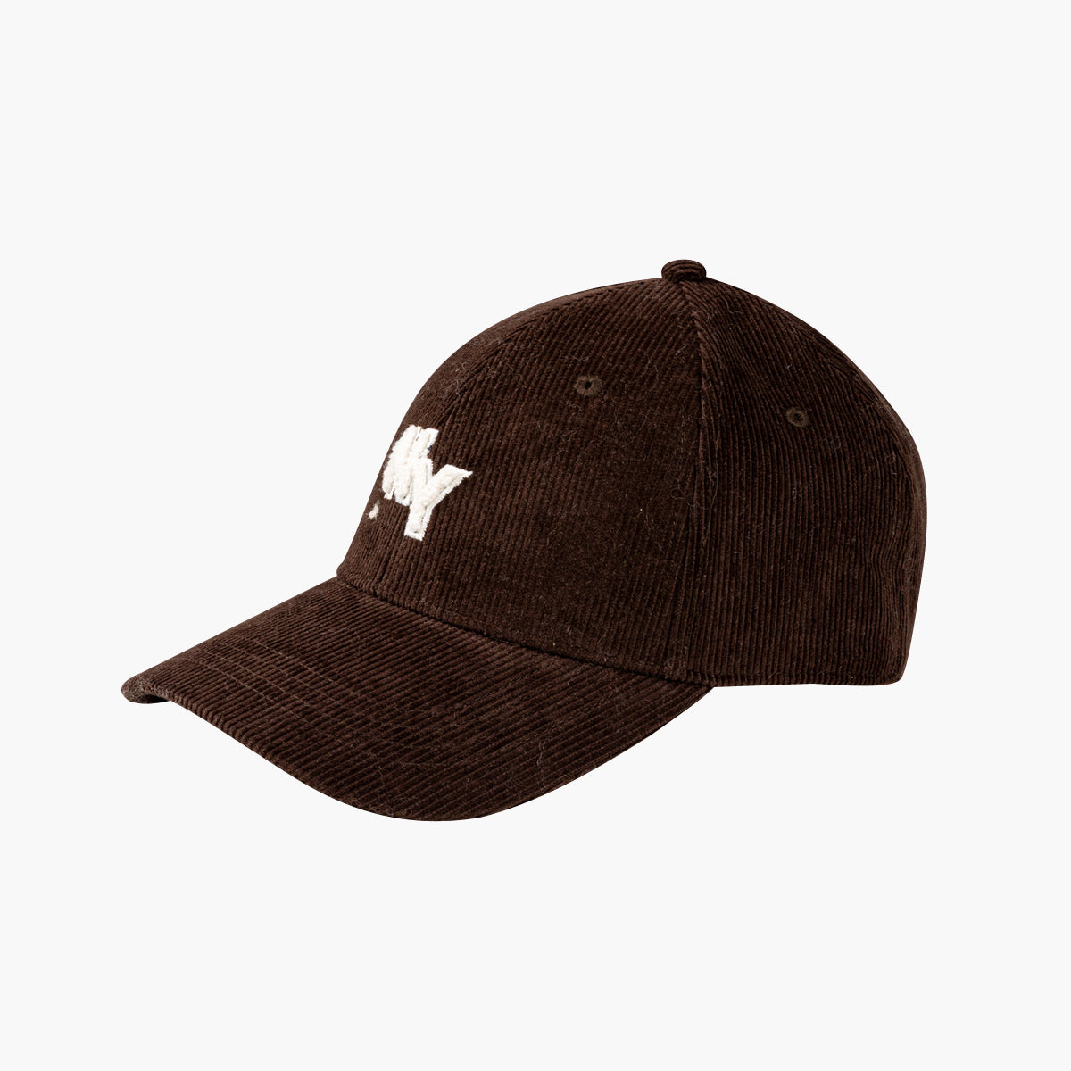 Casquette effet velours côtelé marron