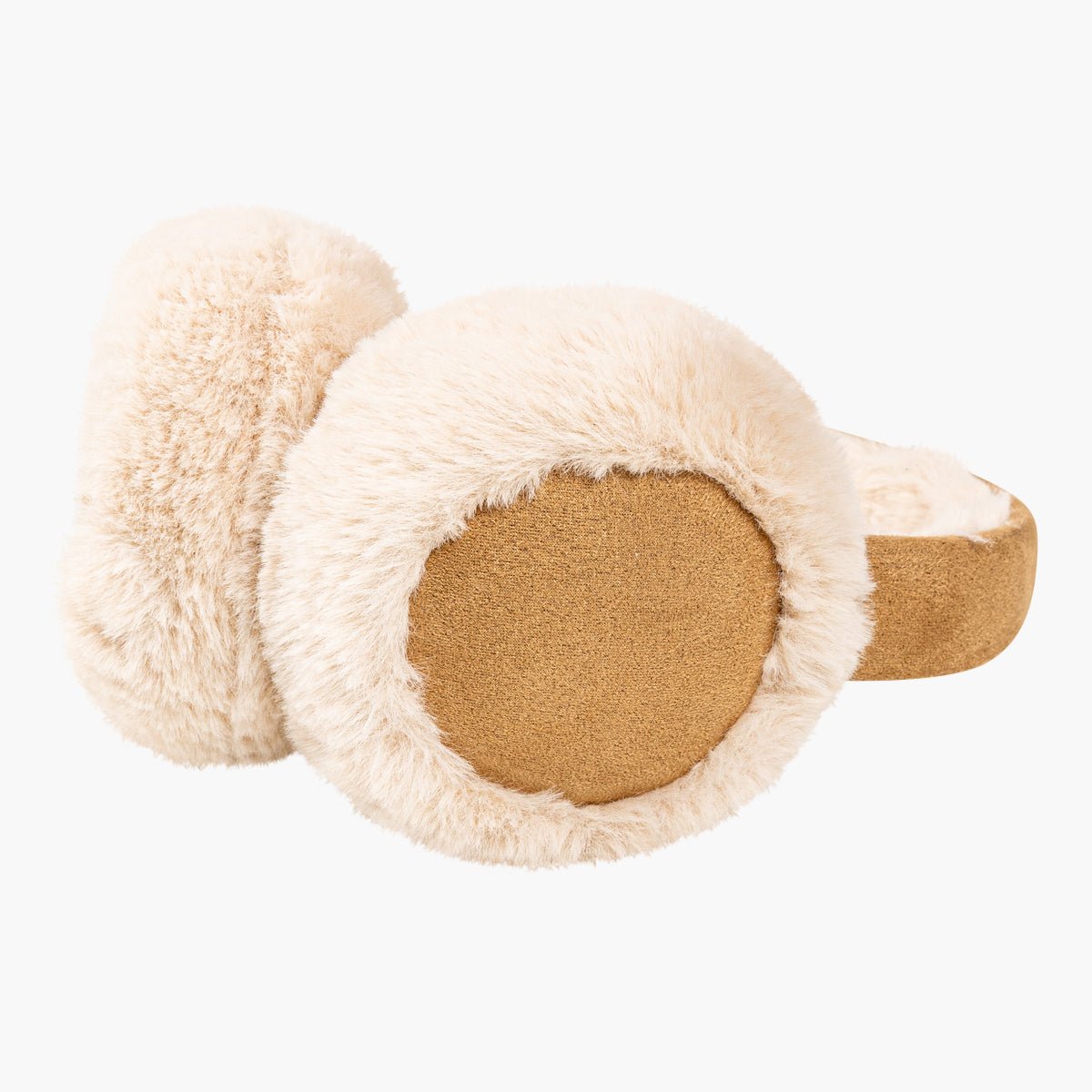 Cache-oreilles effet mouton et suédine beige