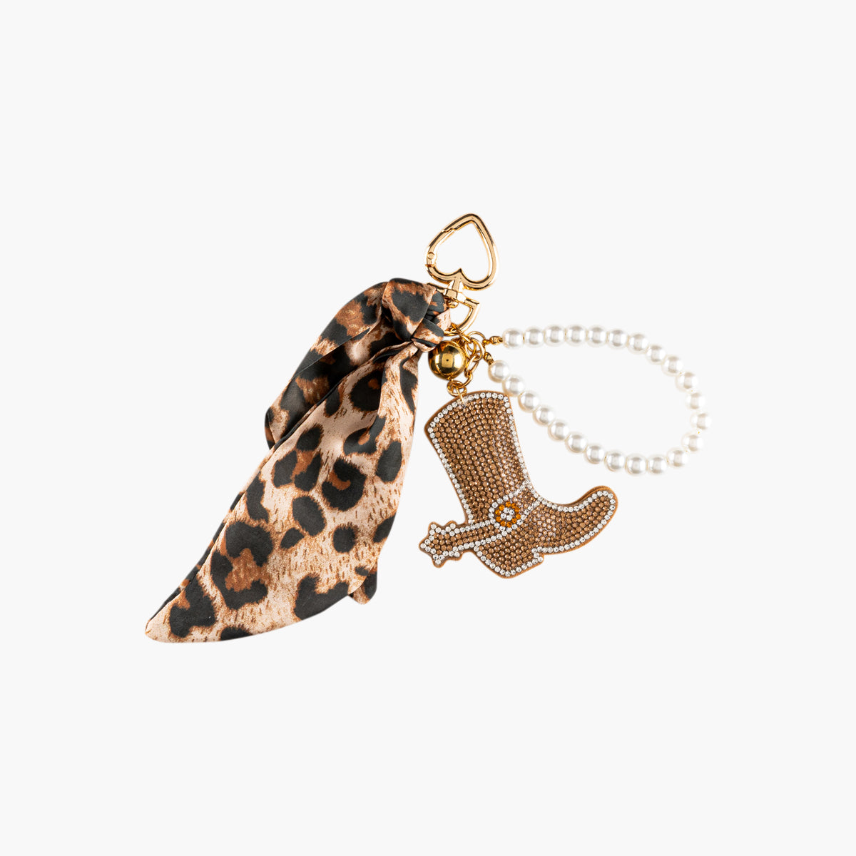 Bijoux de sac santiag et foulard léopard