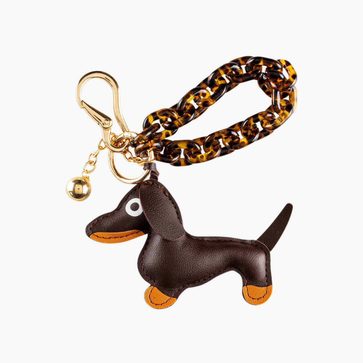 Bijoux de sac teckel marron