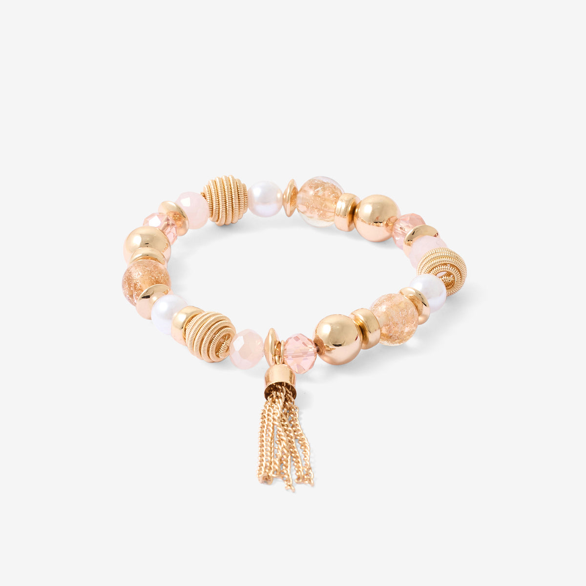 Bracelet à perles fantaisie dorées