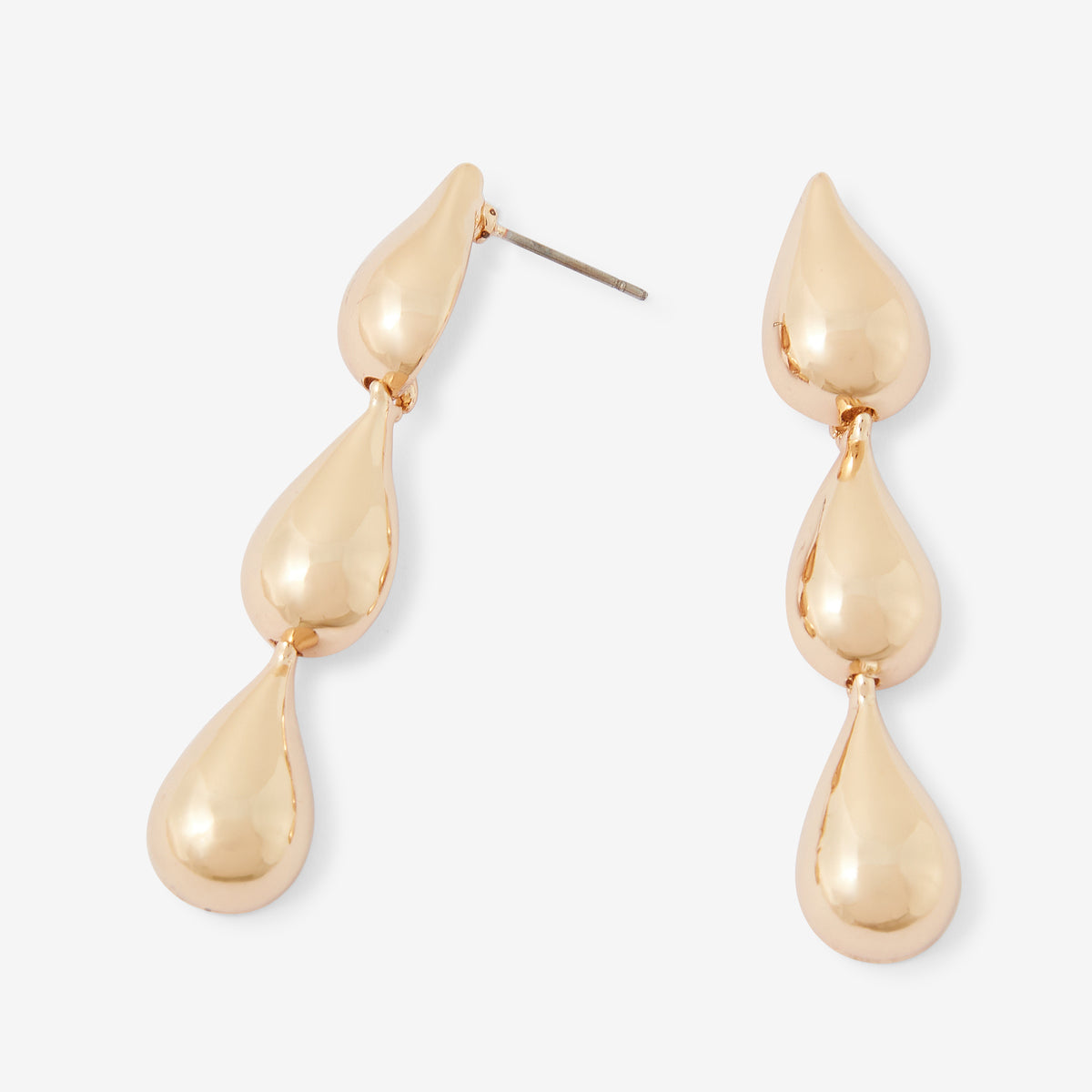 Boucles d'oreilles gouttes longues dorées