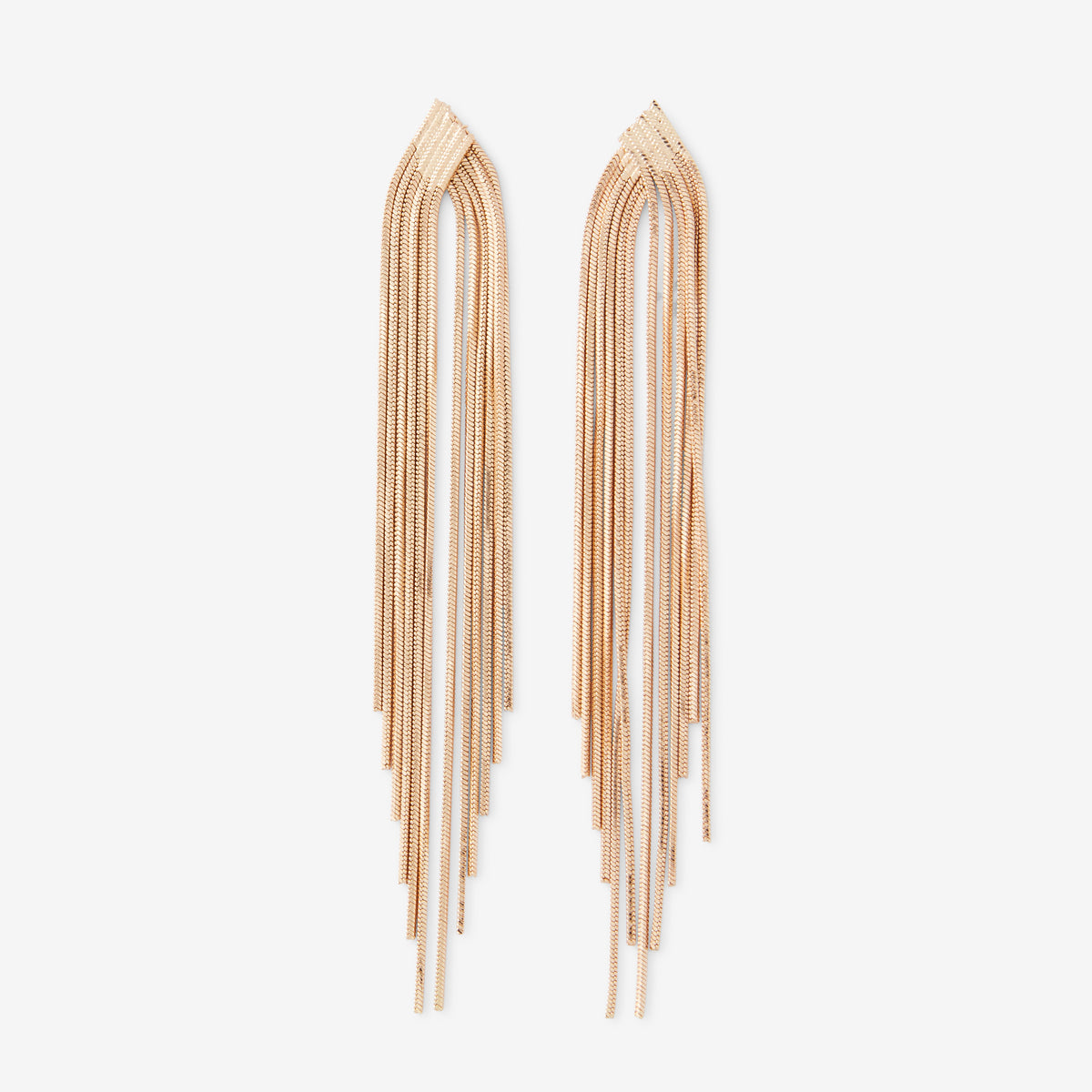 Boucles d’oreilles cascade longues chaînes dorées