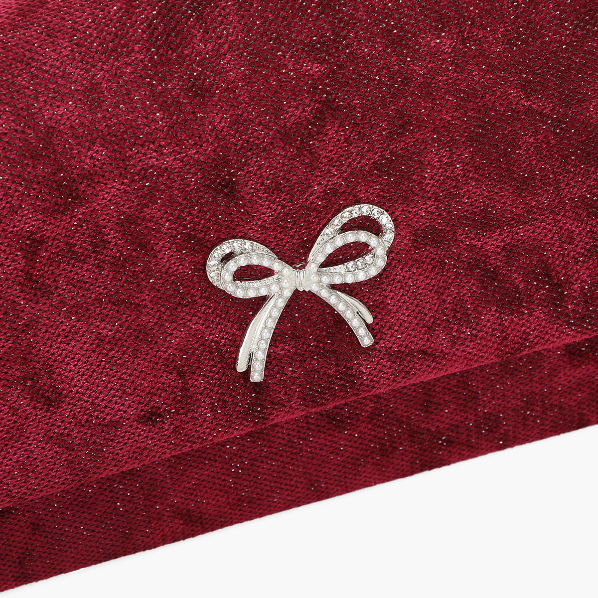 Sac à main effet velours rouge