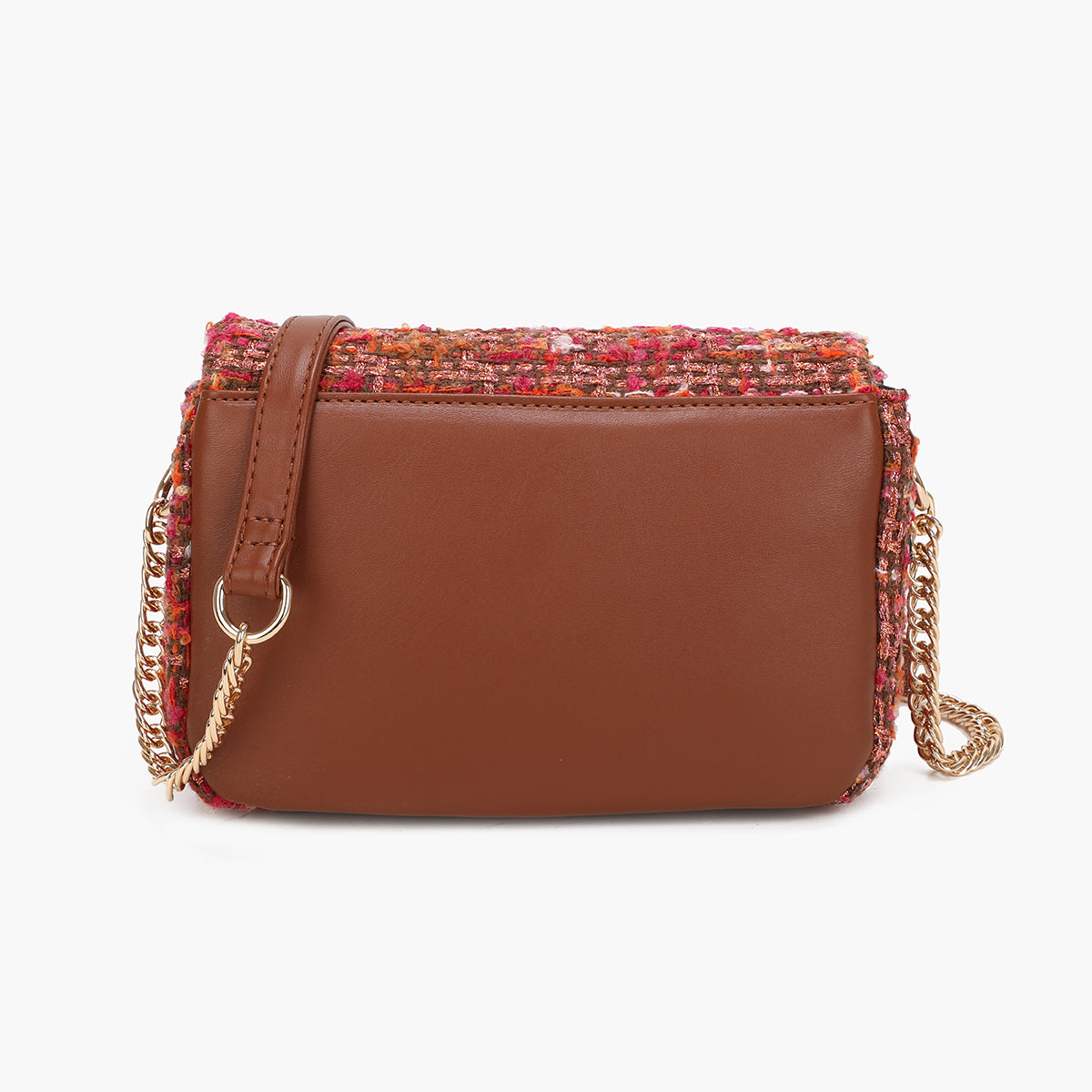 Sac à bandoulière effet tweed multicolore