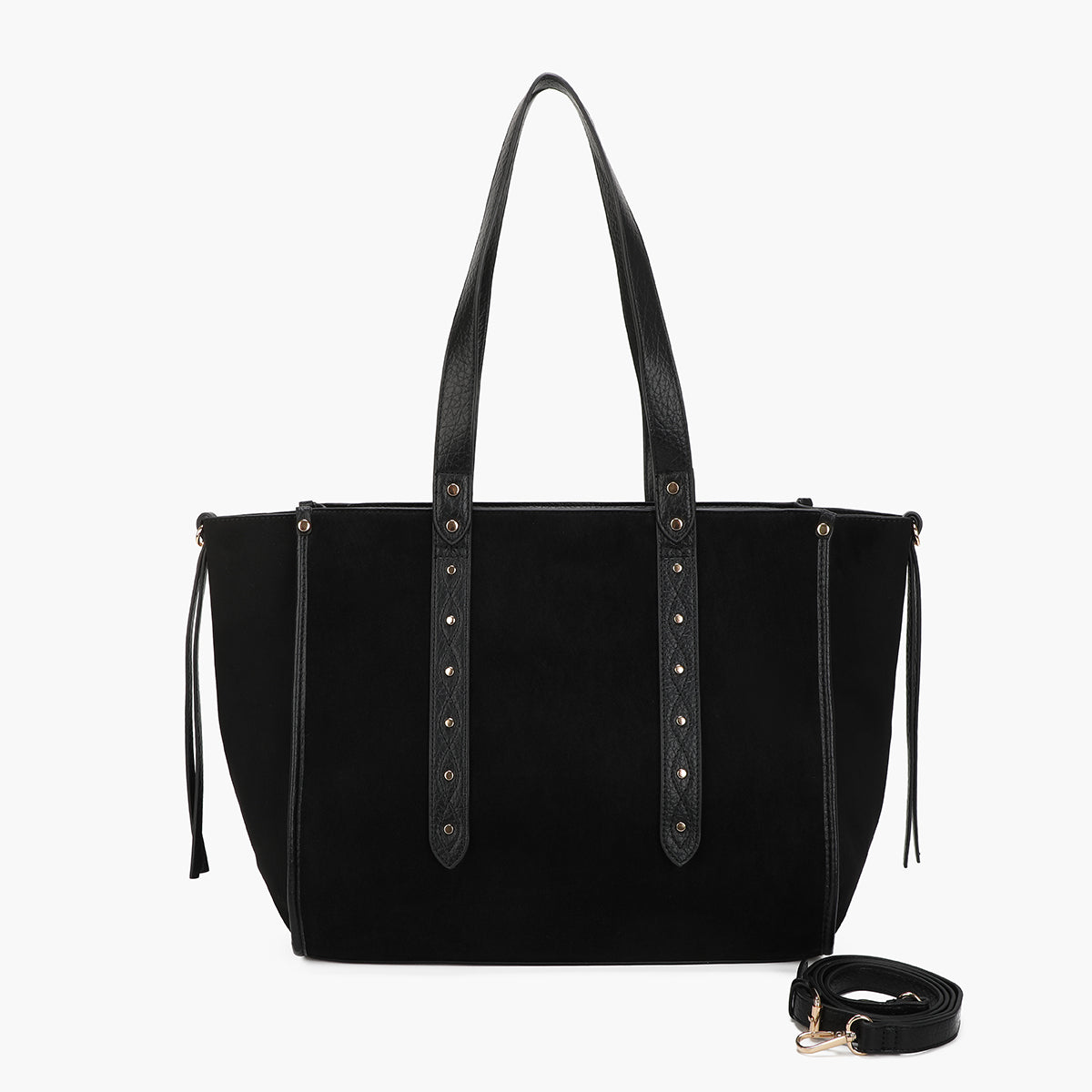 Sac cabas effet suédé noir