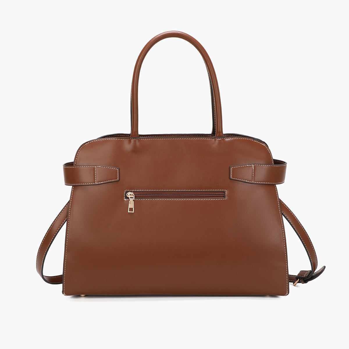 Grand sac trapèze effet suédé marron