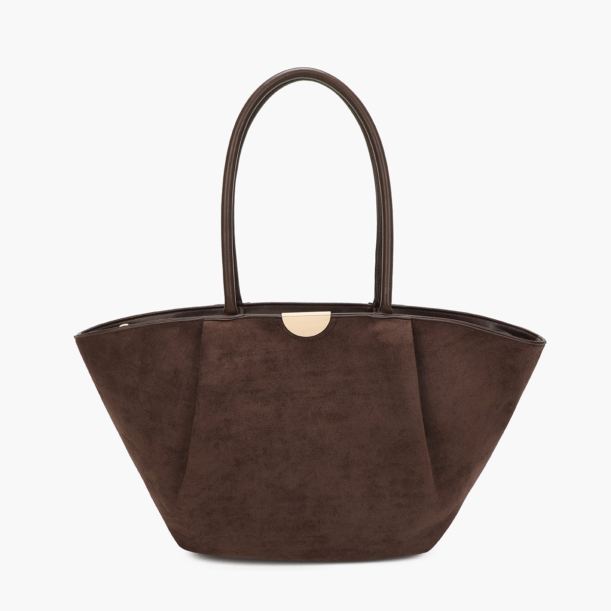 Sac cabas demi lune marron