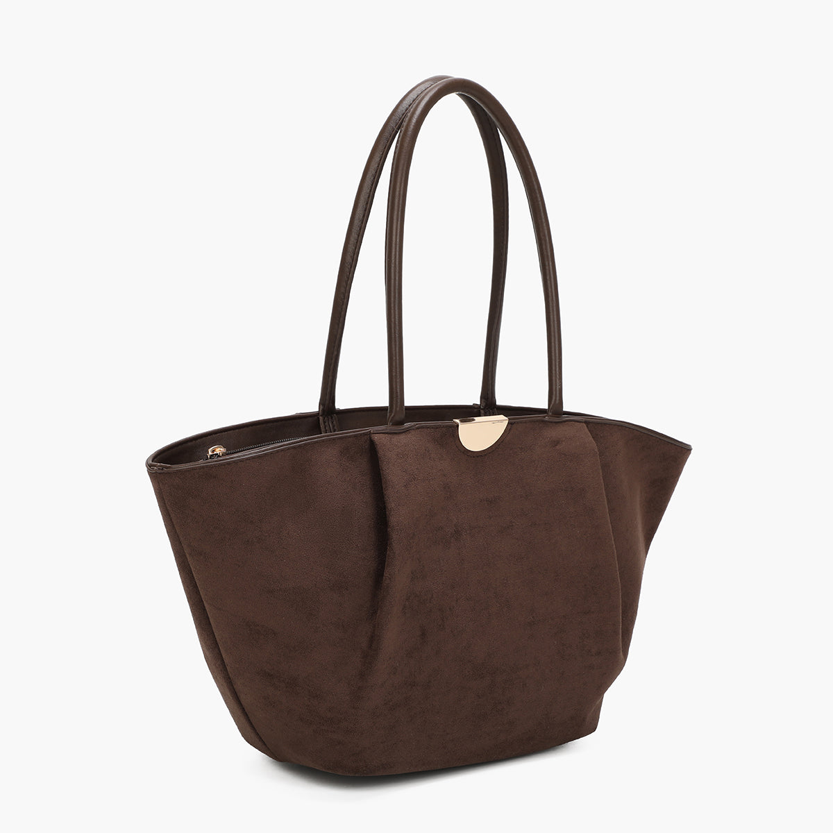 Sac cabas demi lune marron