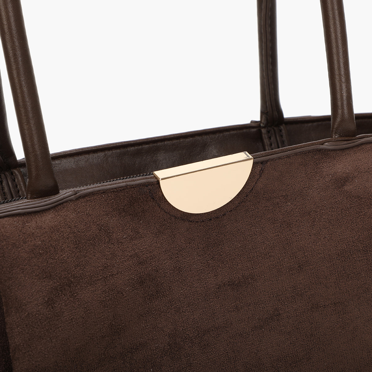 Sac cabas demi lune marron