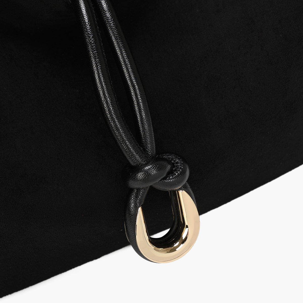 Sac hobo porté épaule bi-matière noir