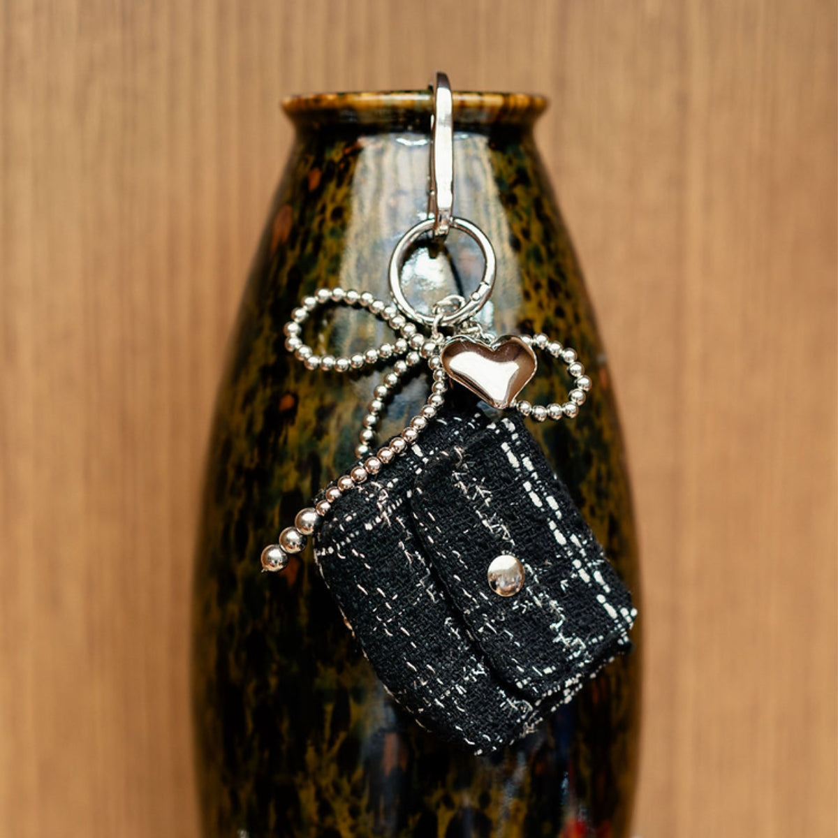 Bijoux de sac mini sac tweed noir