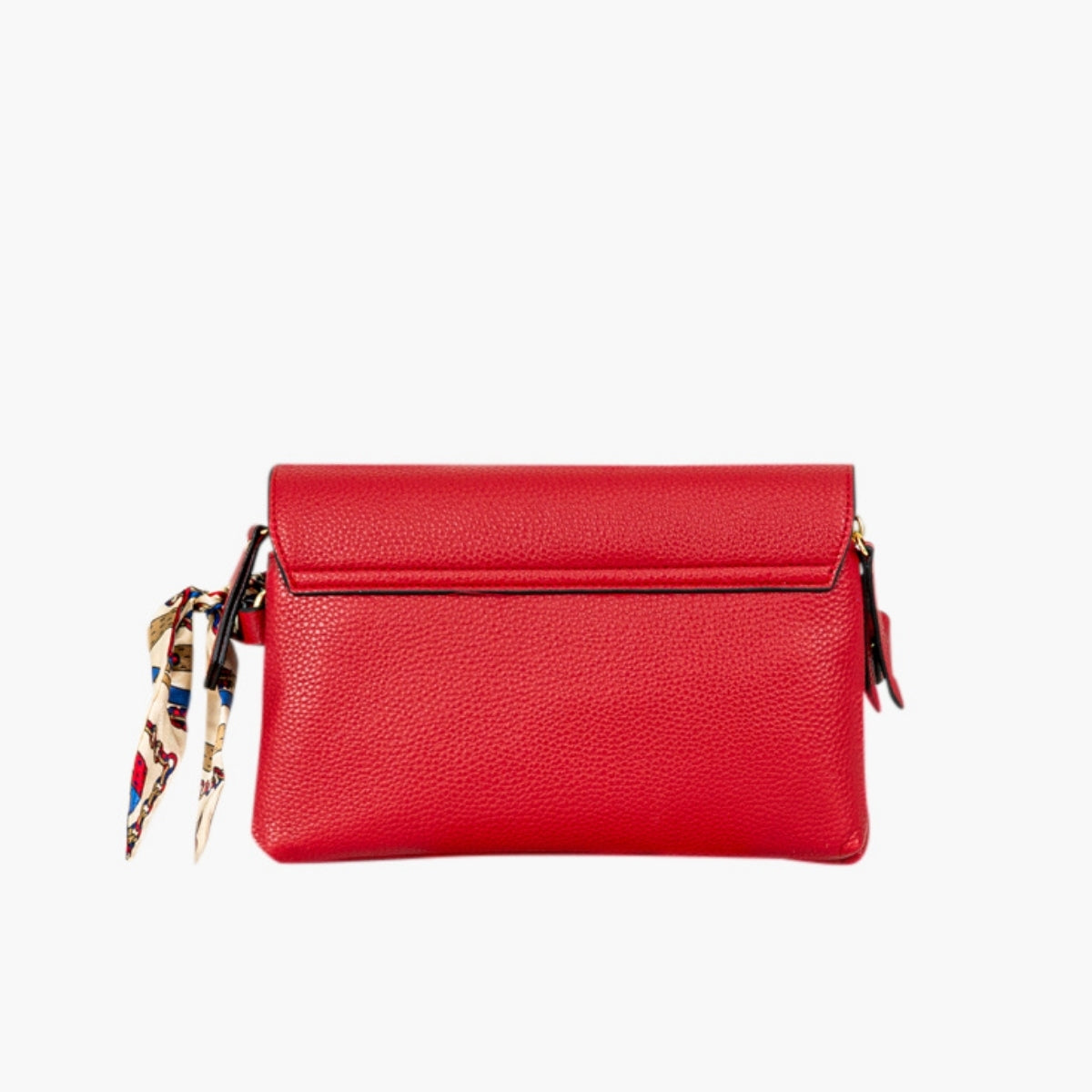 Sac à bandoulière effet grainé rouge avec foulard